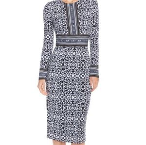 Maggy London *Red* Patterned Midi Dress